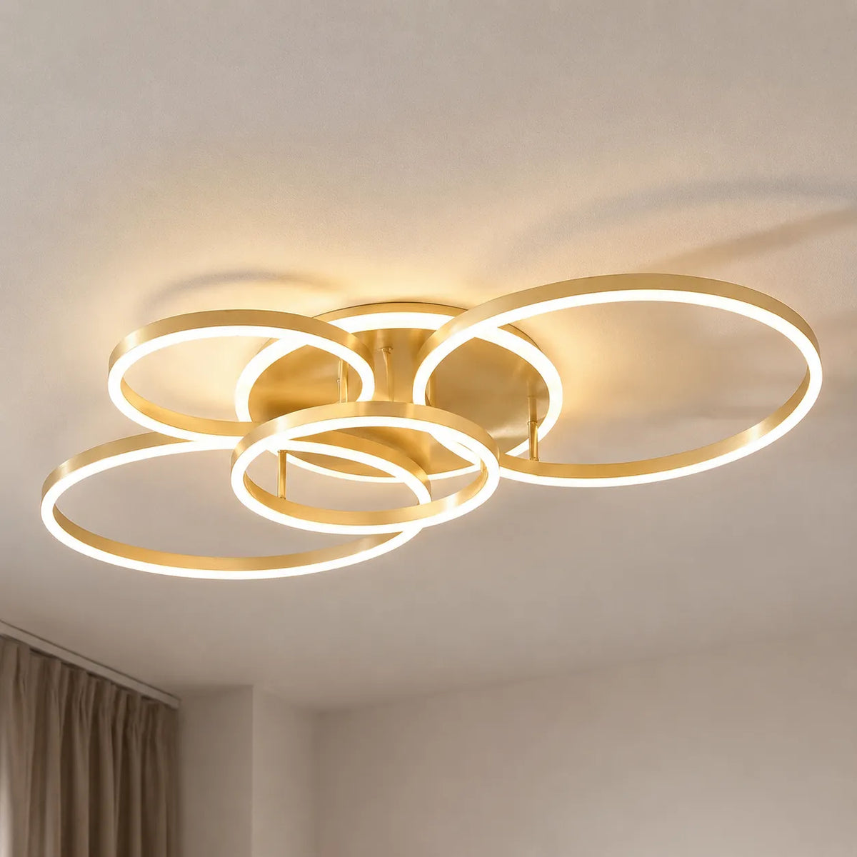 Plafoniera a LED con moderni anelli sovrapposti, per camera da letto, soggiorno e salotto