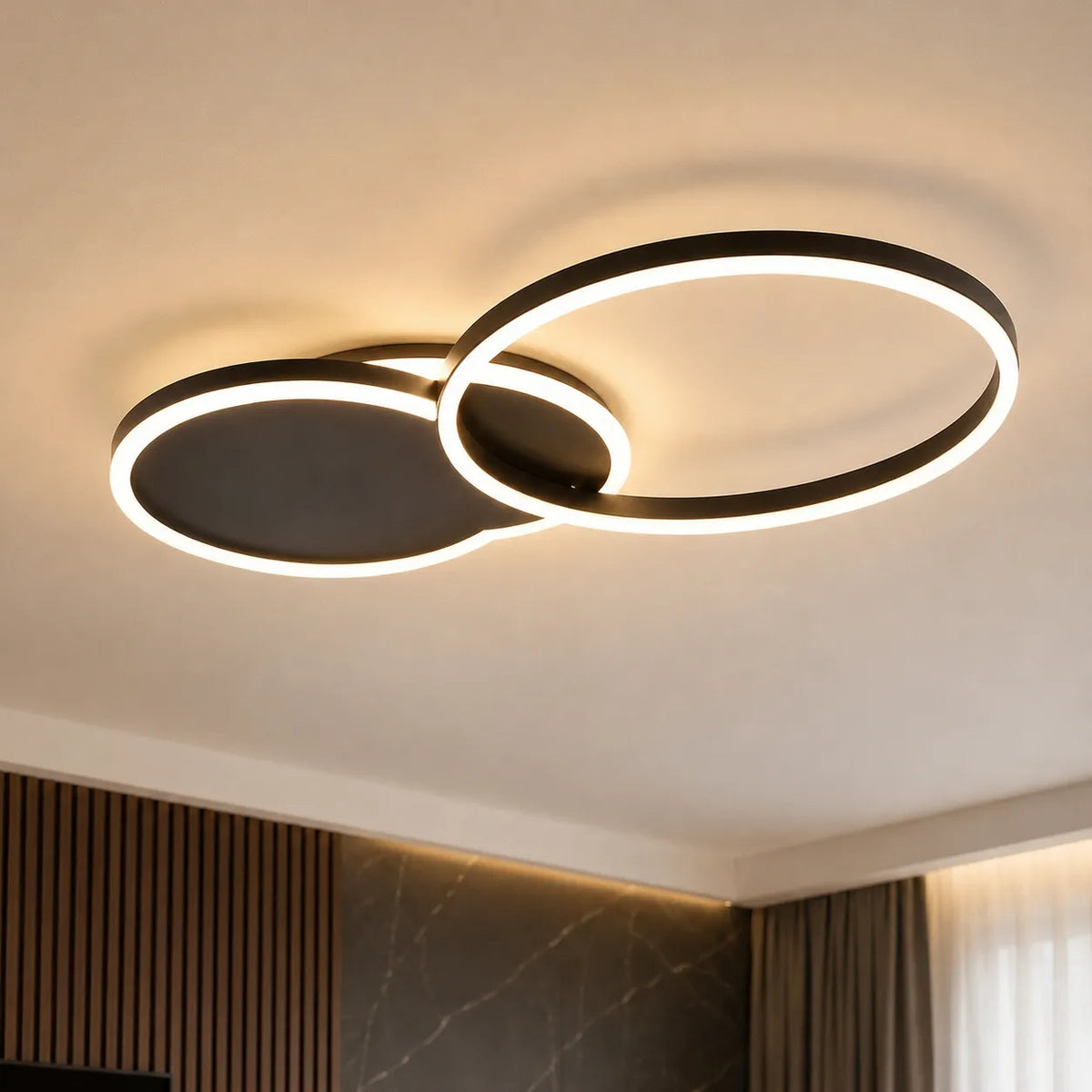 Plafoniera a LED con moderni anelli sovrapposti, per camera da letto, soggiorno e salotto