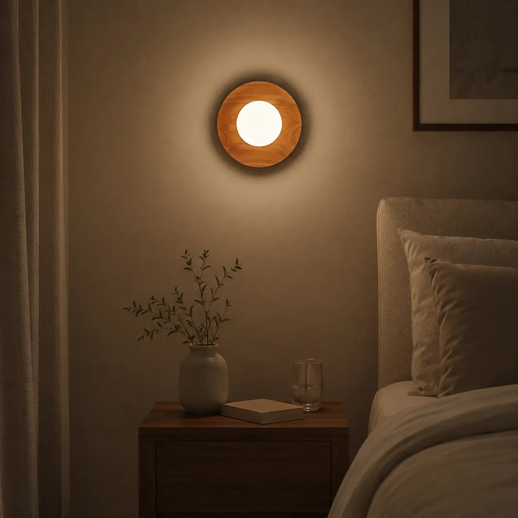 Applique murale à LED intégrées, au design minimaliste naturel et en laiton