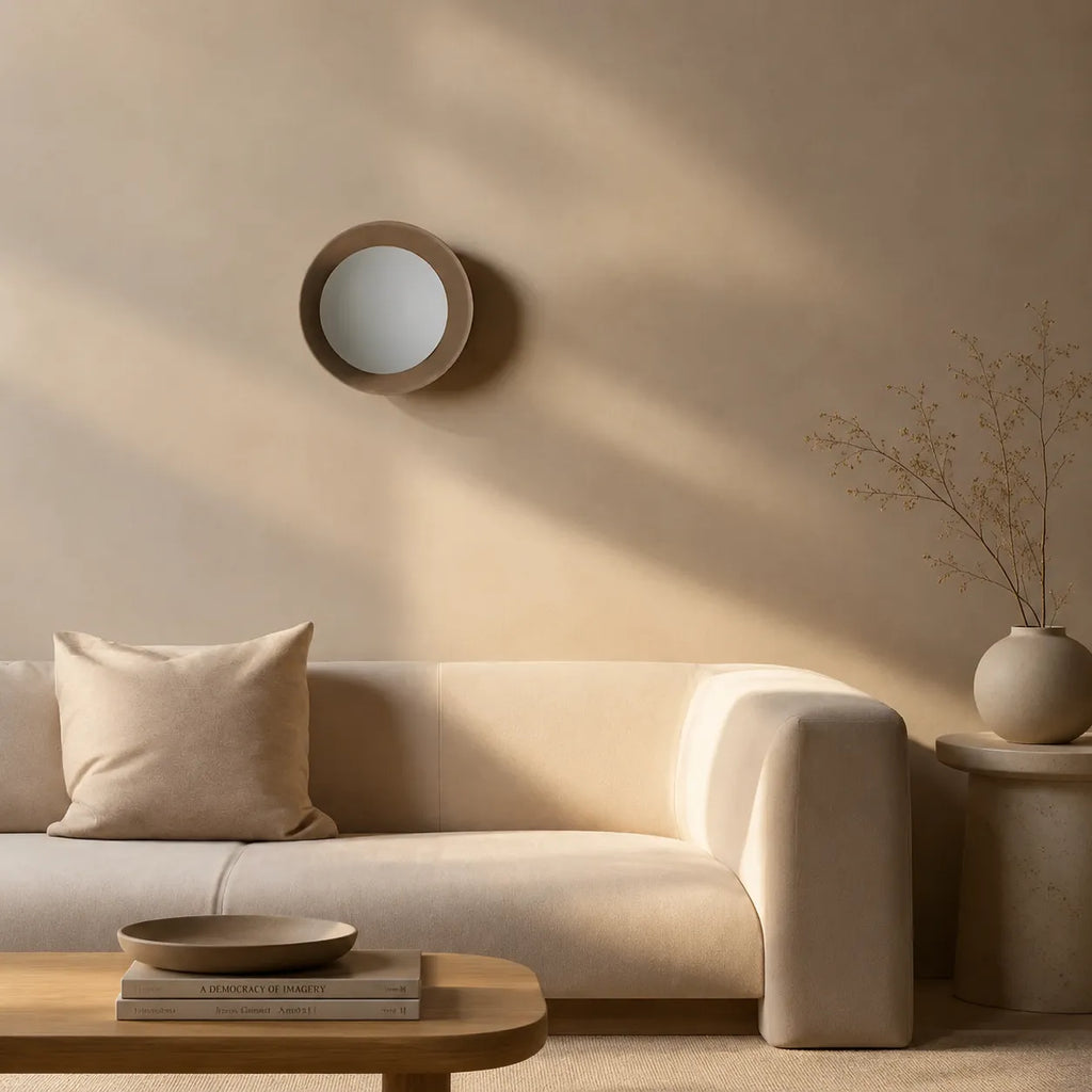 Applique murale à LED intégrées, au design minimaliste naturel et en laiton