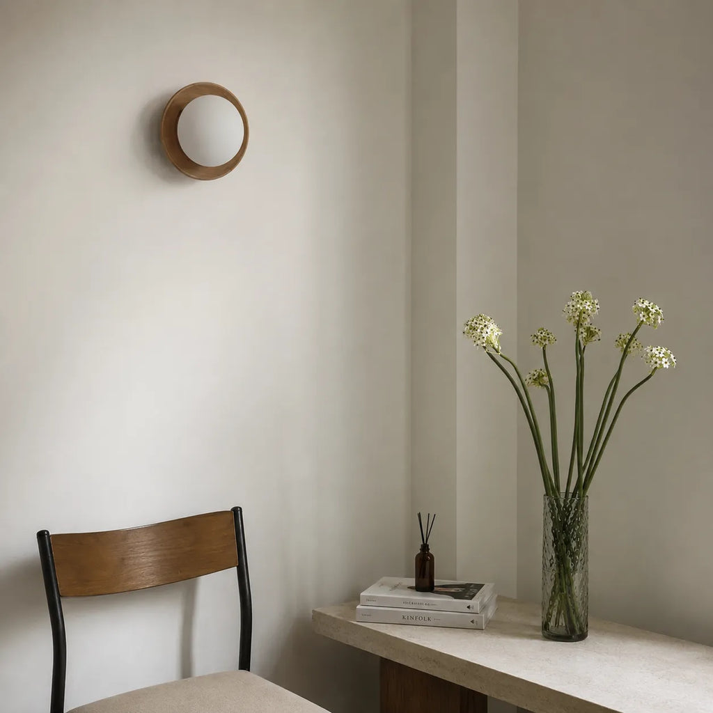 Applique murale à LED intégrées, au design minimaliste naturel et en laiton