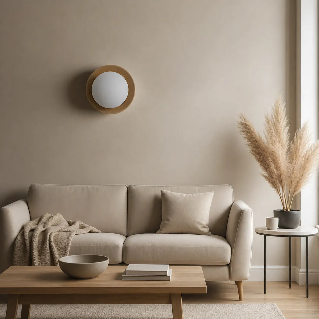 Applique murale à LED intégrées, au design minimaliste naturel et en laiton