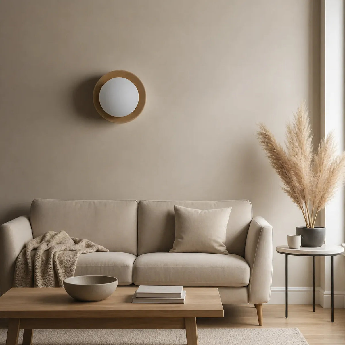 Applique con LED integrato, design minimalista naturale in ottone
