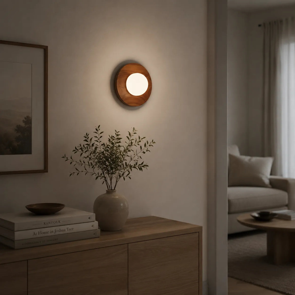 Applique con LED integrato, design minimalista naturale in ottone