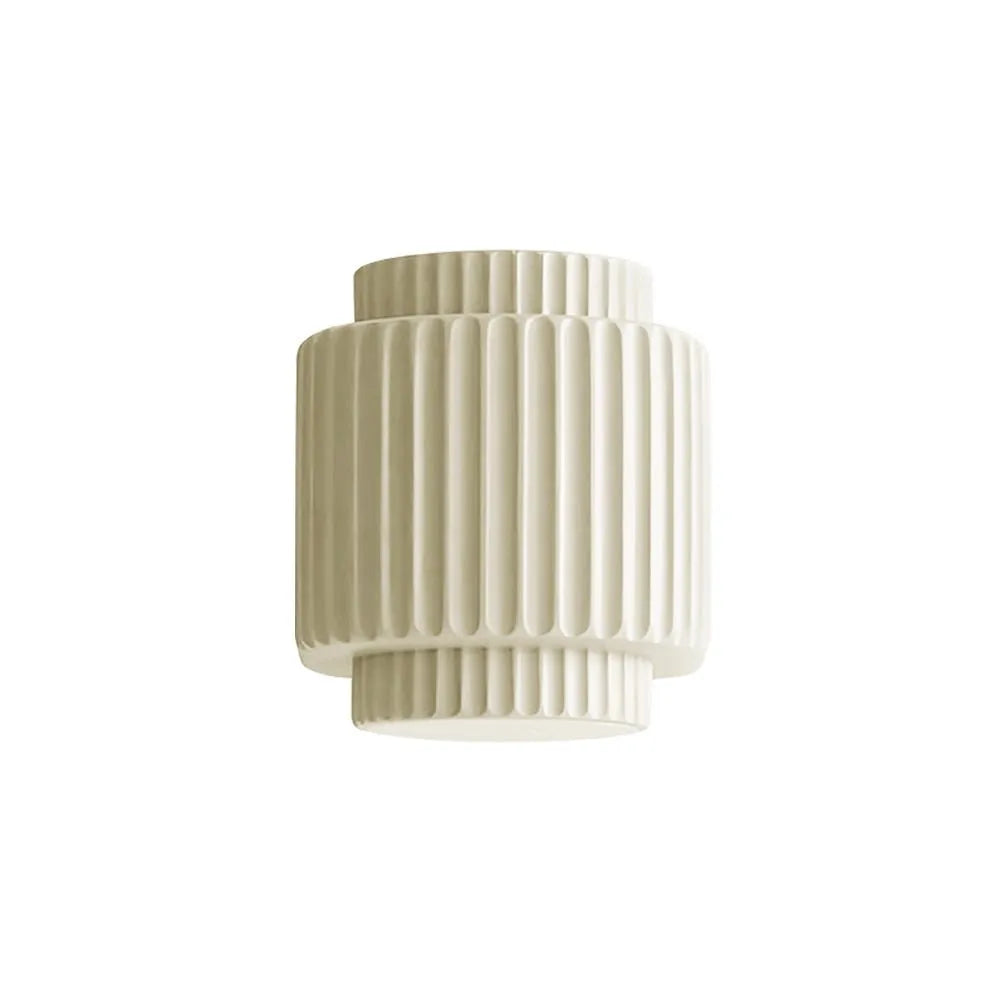Lounge Wall Lights with Ribbed Resin Cylinder Shade and Up Down Illumination