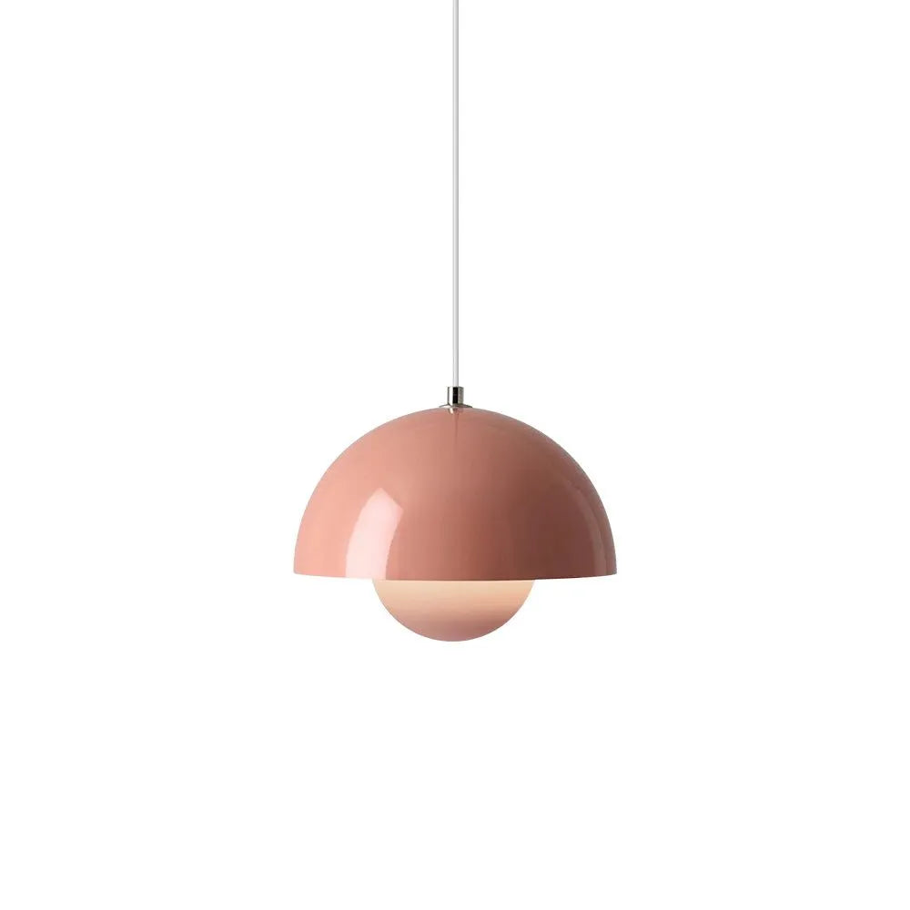 Lámpara colgante con cable ajustable y diseño metálico inspirado en un hongo