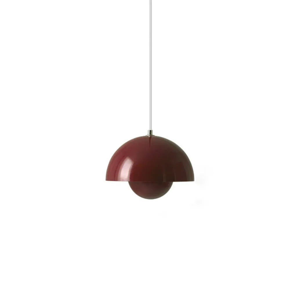 Lámpara colgante con cable ajustable y diseño metálico inspirado en un hongo