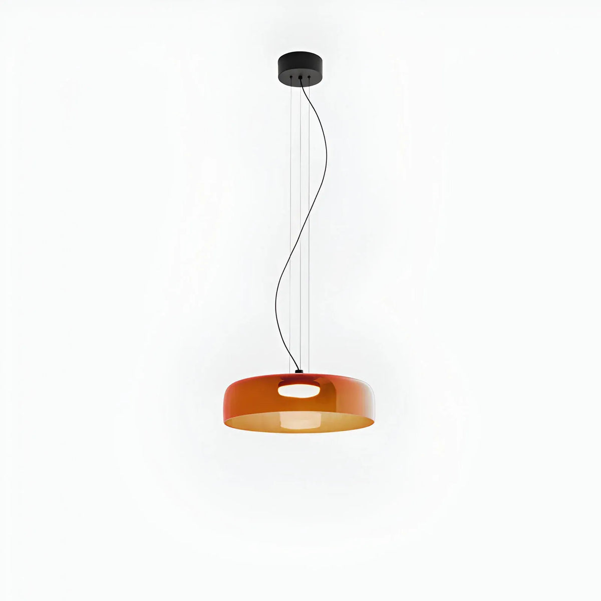 Pendant Light with Layered Sculptural Glass and Soft Diffused Illumination