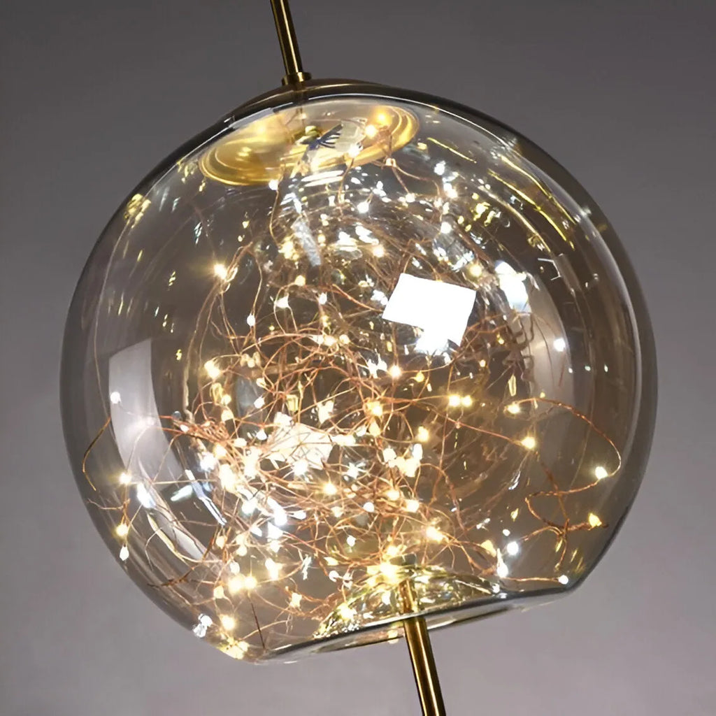 Pendant Light with Sculptural Glass Forms and Adjustable Suspension for Contemporary Dining