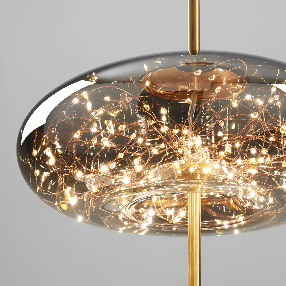 Pendant Light with Sculptural Glass Forms and Adjustable Suspension for Contemporary Dining