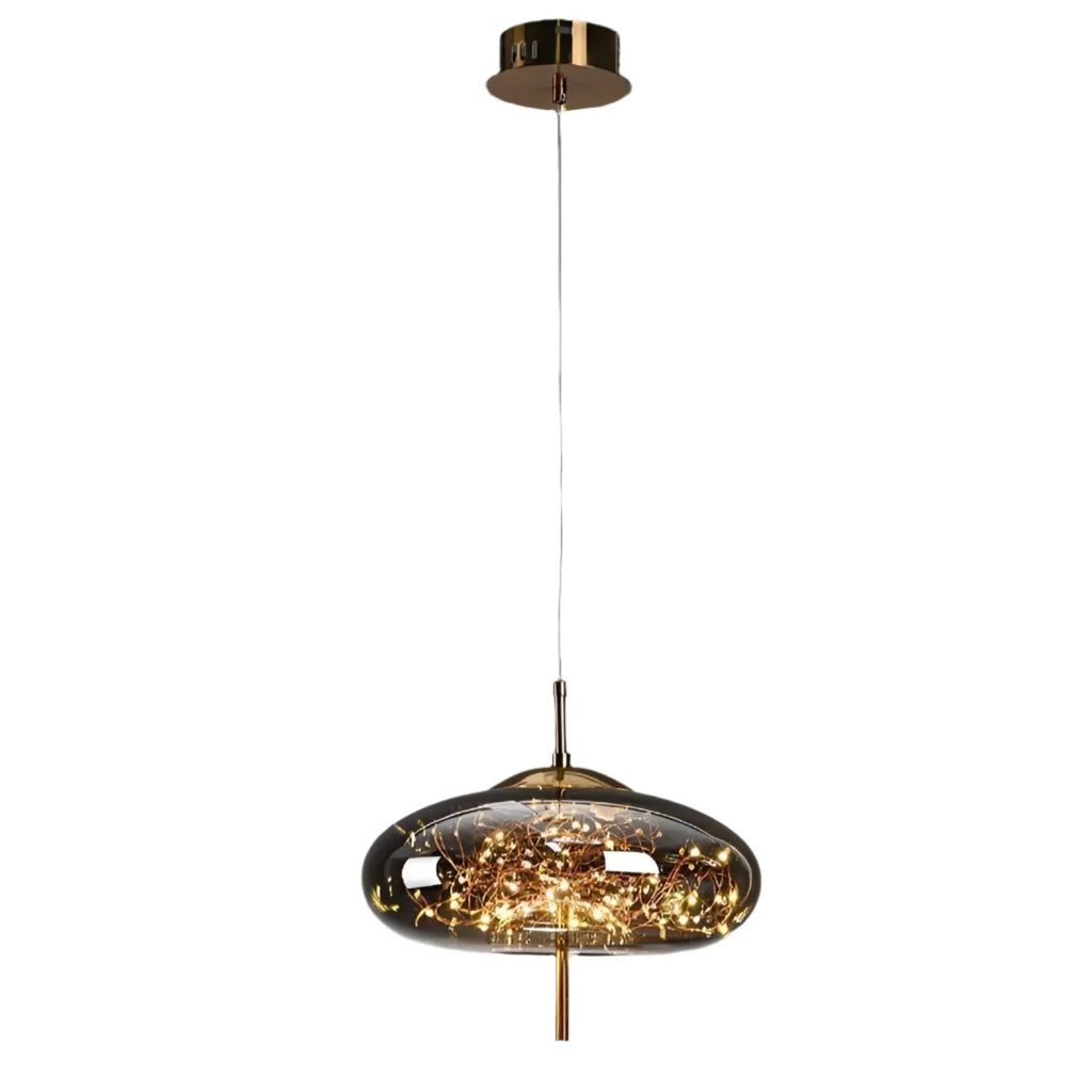Pendant Light with Sculptural Glass Forms and Adjustable Suspension for Contemporary Dining
