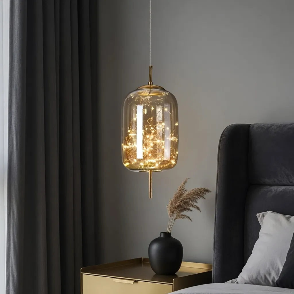 Pendant Light with Sculptural Glass Forms and Adjustable Suspension for Contemporary Dining
