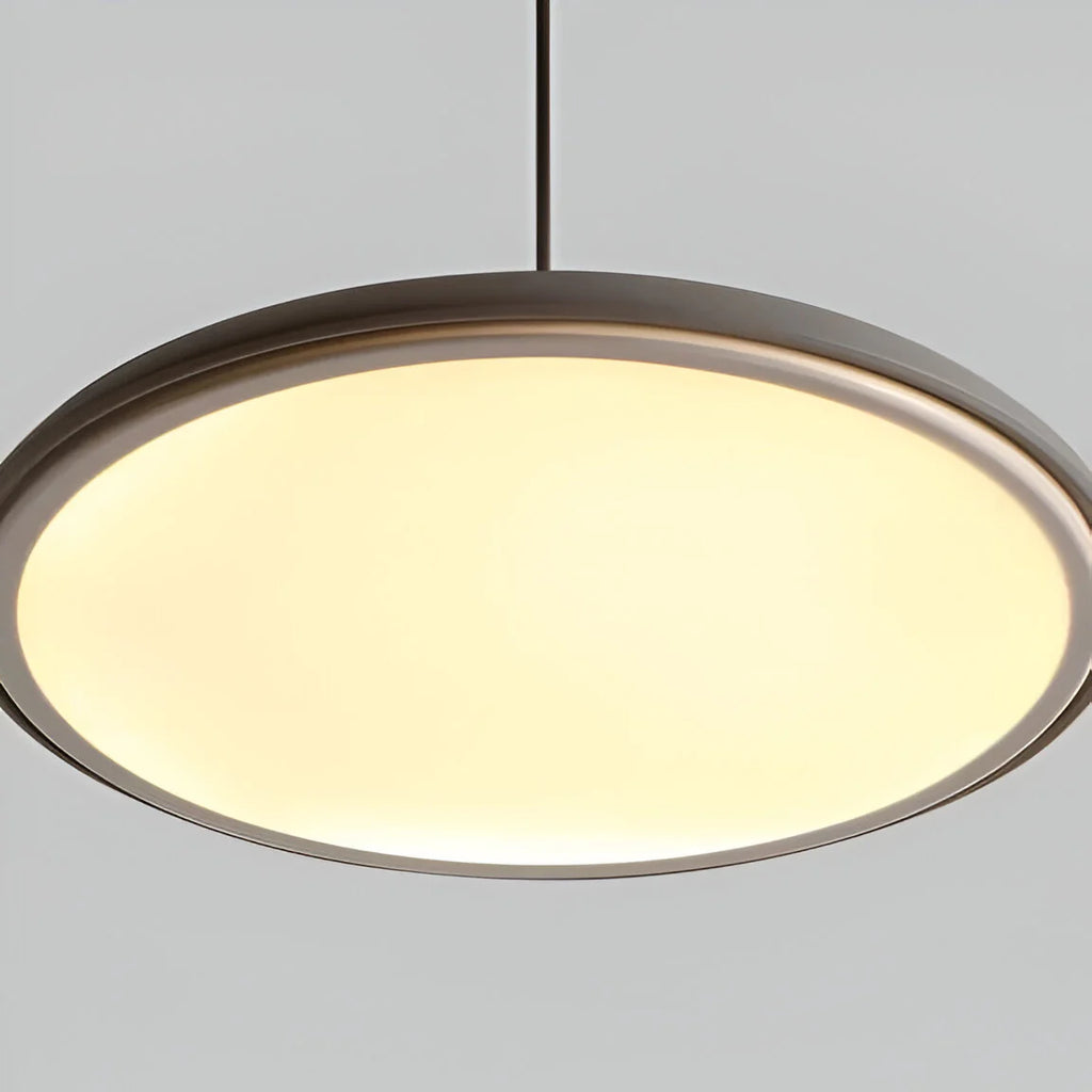 LED Pendant Lights with Modern Metallic Disc Design and Integrated Downward Lighting