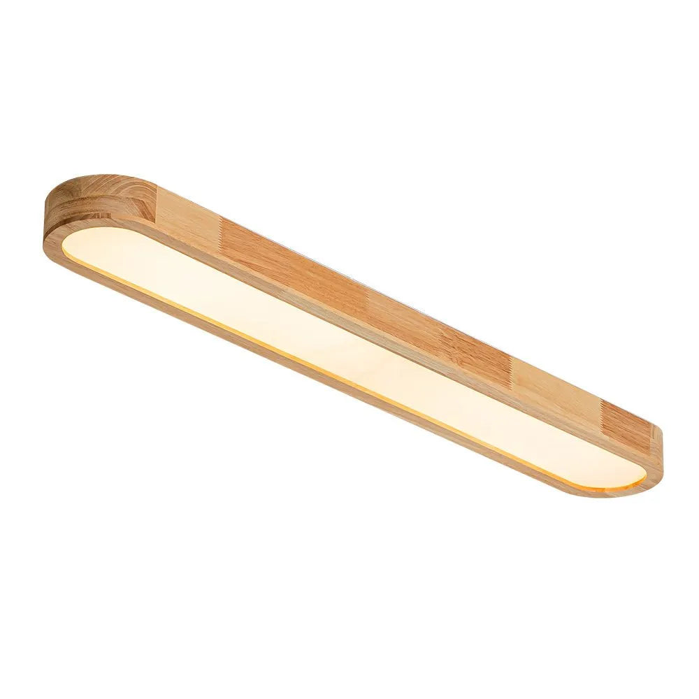 Plafonnier LED avec détail en bois linéaire pour chambre, salon, salle à manger et cuisine