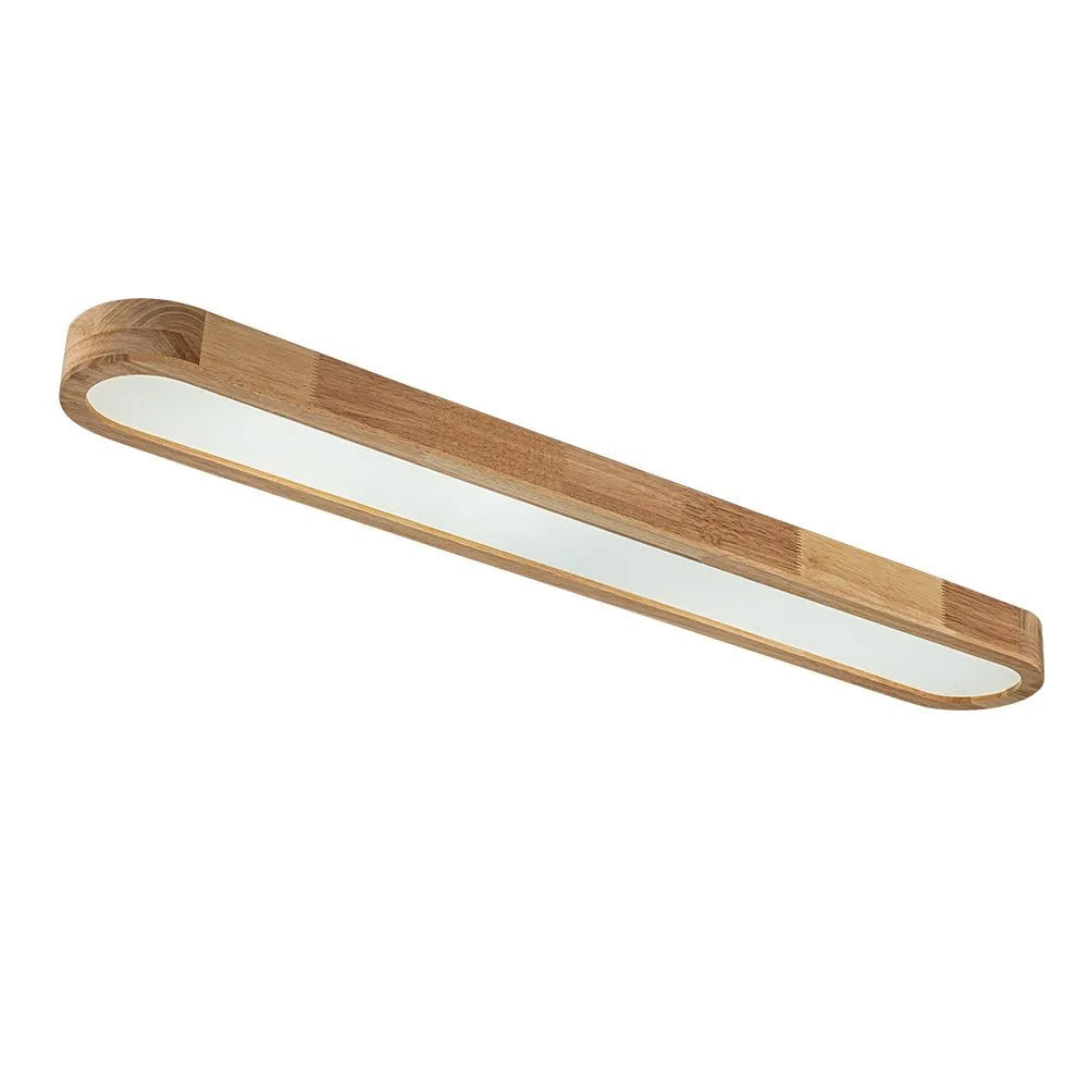 Plafonnier LED avec détail en bois linéaire pour chambre, salon, salle à manger et cuisine