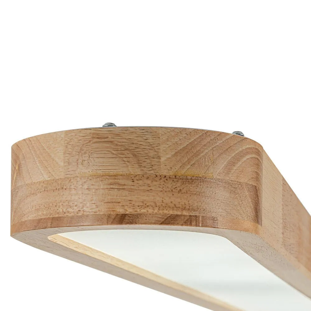 Plafonnier LED avec détail en bois linéaire pour chambre, salon, salle à manger et cuisine