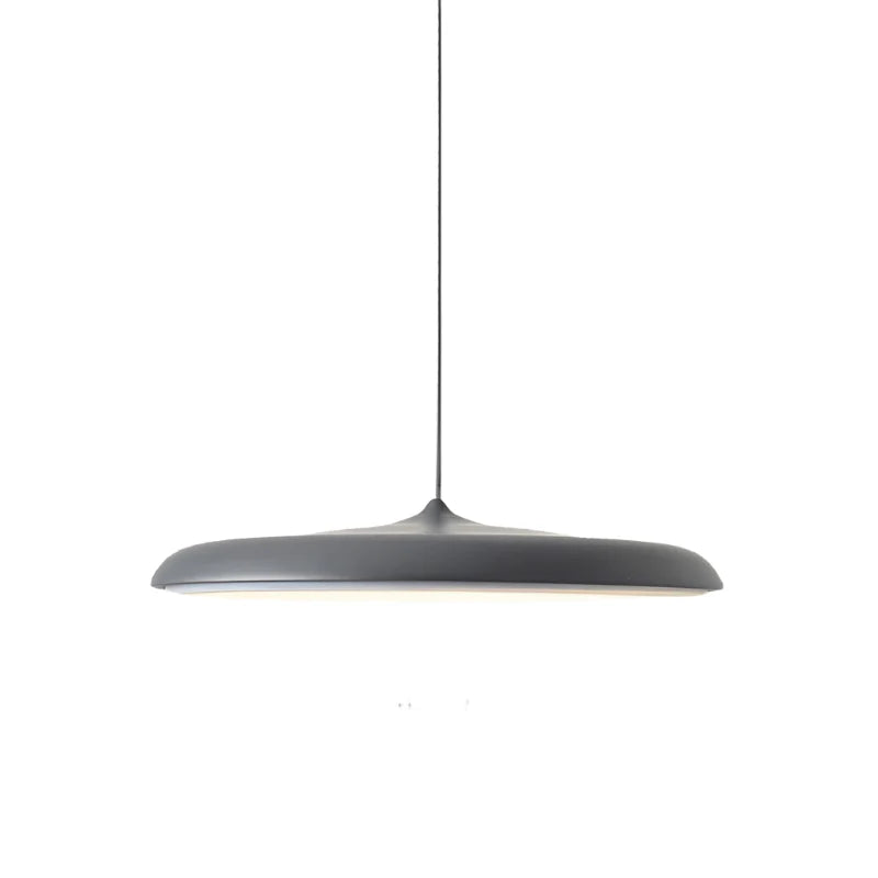 LED Pendant Lights with Modern Metallic Disc Design and Integrated Downward Lighting