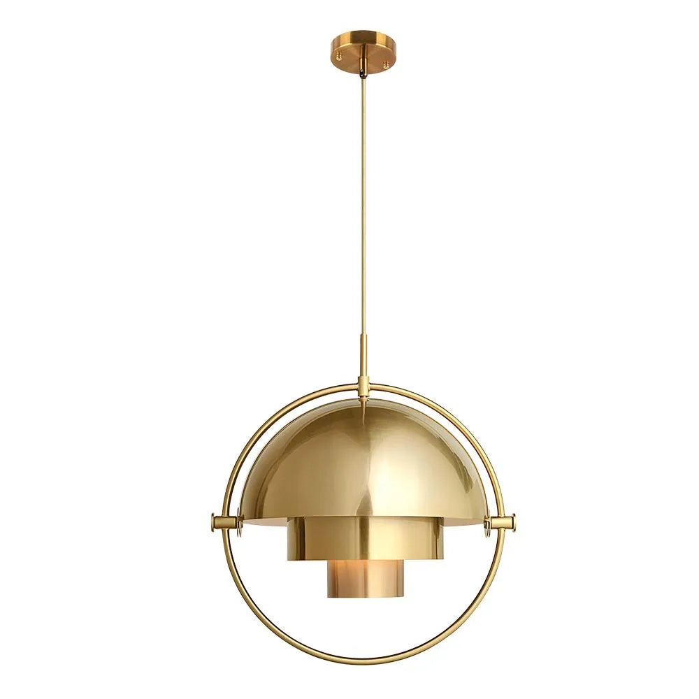 Pendant Light with Modern Orb Design and Adjustable Metal Shell