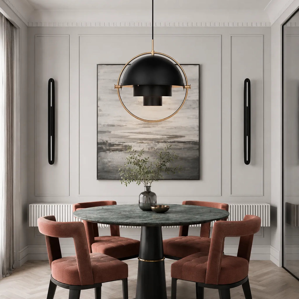 Suspension au design sphérique moderne avec coque métallique réglable