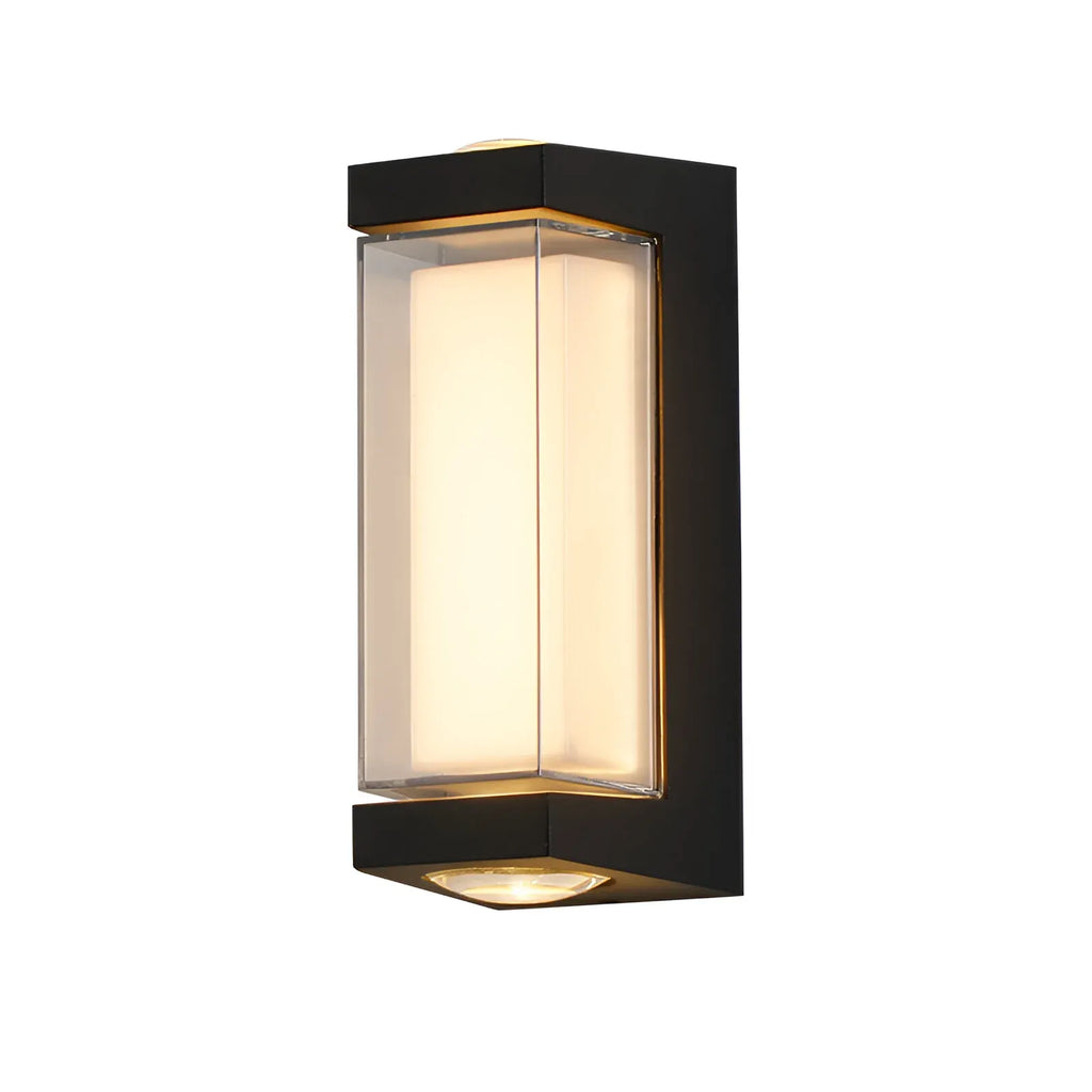 Applique murale d’extérieur avec diffuseur en acrylique dépoli et éclairage LED vers le haut et vers le bas