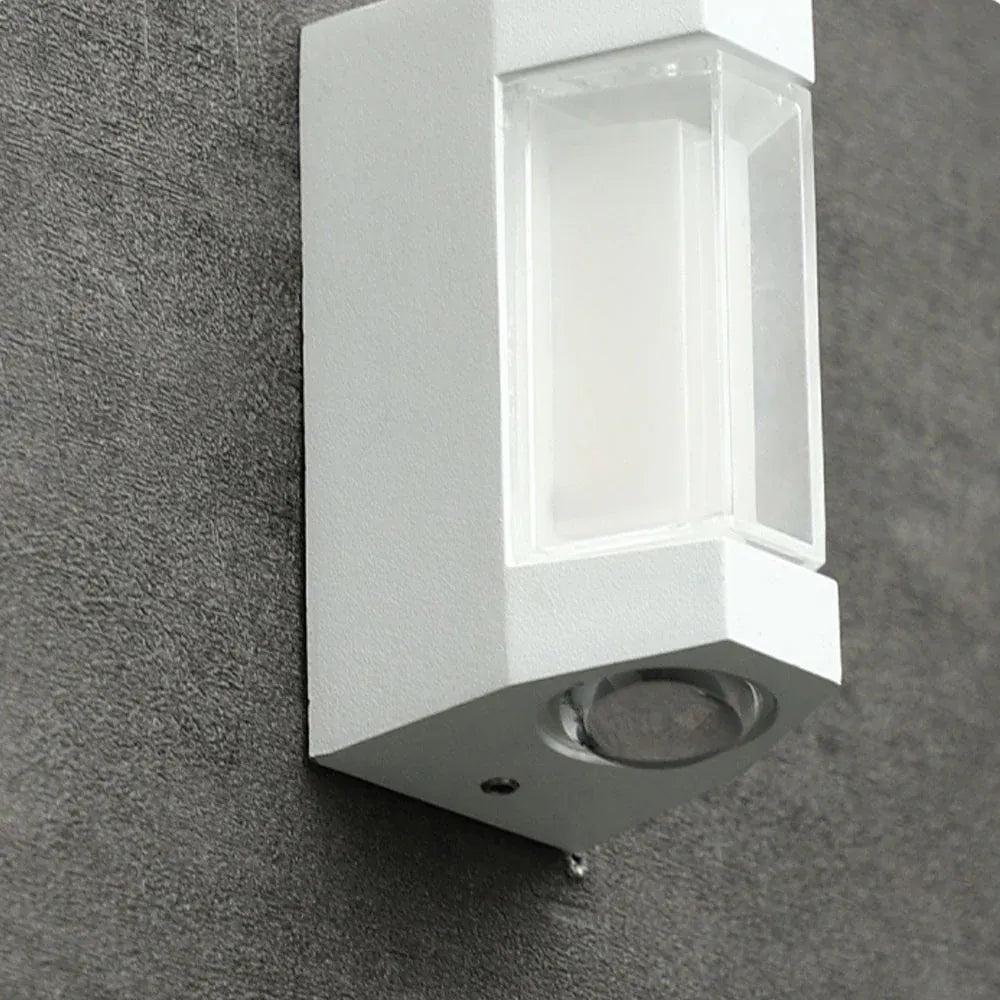 Applique murale d’extérieur avec diffuseur en acrylique dépoli et éclairage LED vers le haut et vers le bas