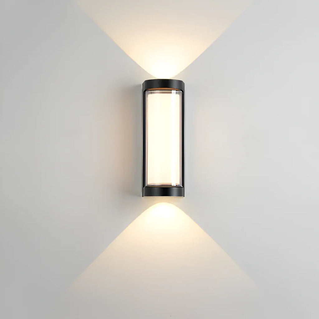 Applique murale d’extérieur avec diffuseur en acrylique dépoli et éclairage LED vers le haut et vers le bas