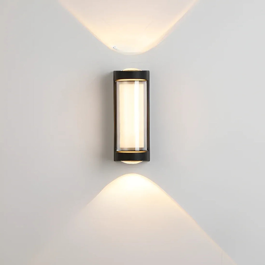 Applique murale d’extérieur avec diffuseur en acrylique dépoli et éclairage LED vers le haut et vers le bas