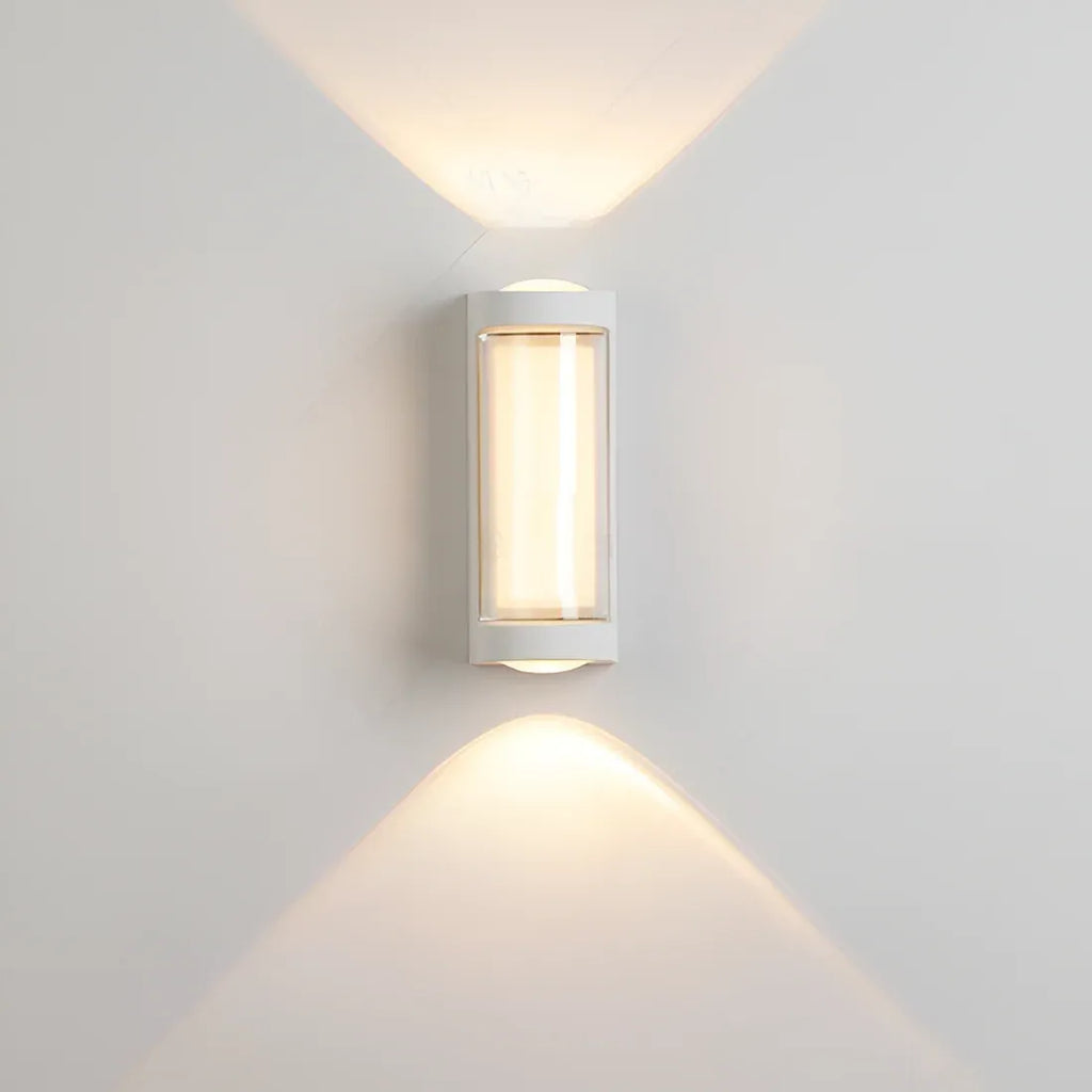 Applique murale d’extérieur avec diffuseur en acrylique dépoli et éclairage LED vers le haut et vers le bas