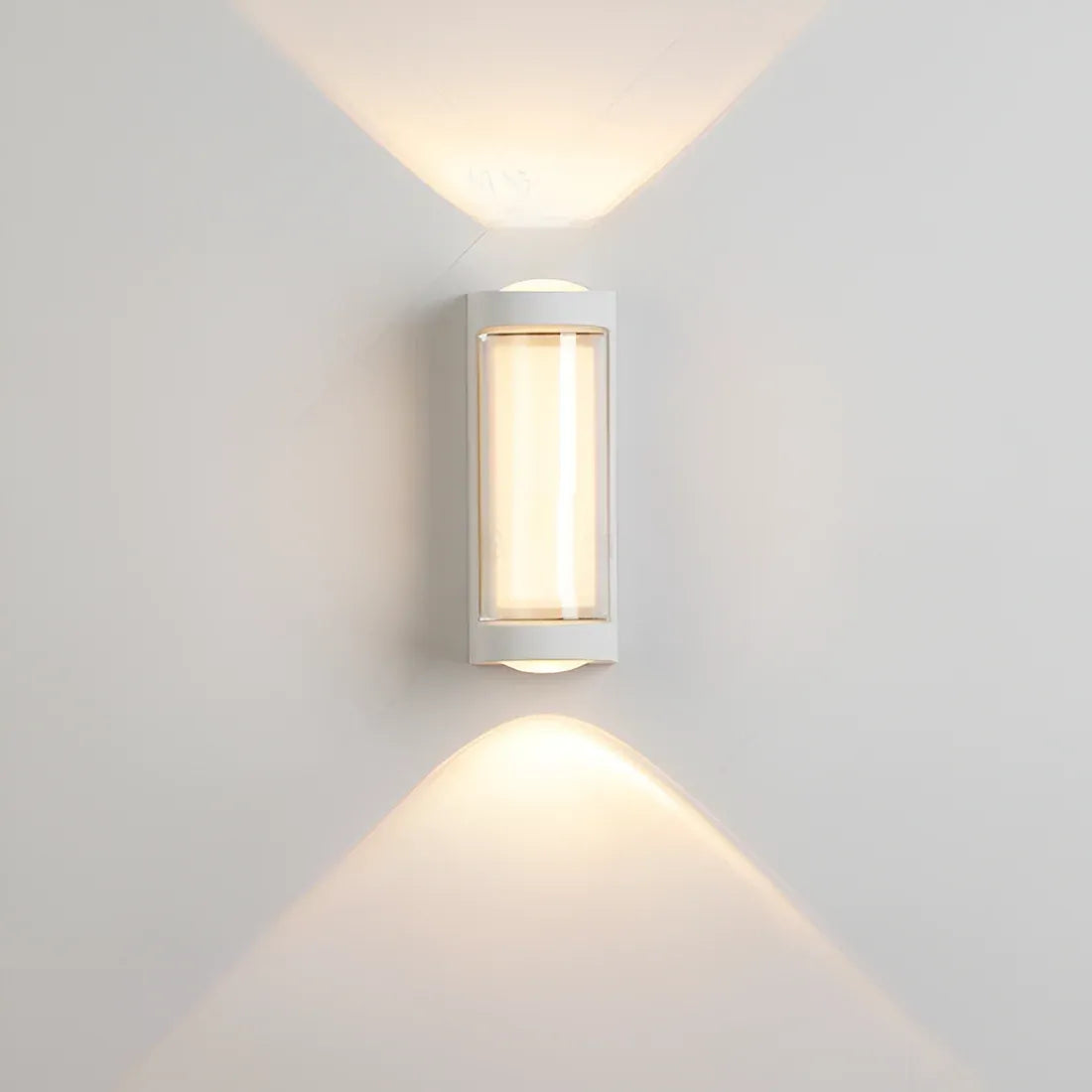 Applique murale d’extérieur avec diffuseur en acrylique dépoli et éclairage LED vers le haut et vers le bas