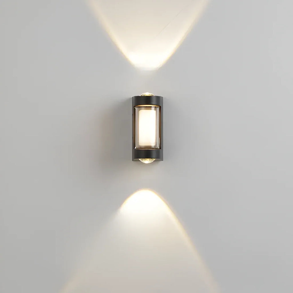 Applique murale d’extérieur avec diffuseur en acrylique dépoli et éclairage LED vers le haut et vers le bas