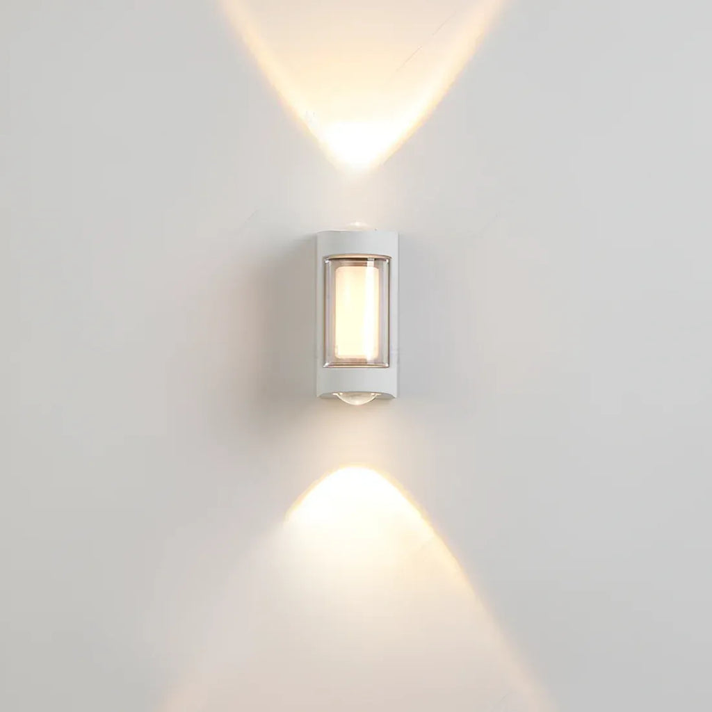 Applique murale d’extérieur avec diffuseur en acrylique dépoli et éclairage LED vers le haut et vers le bas