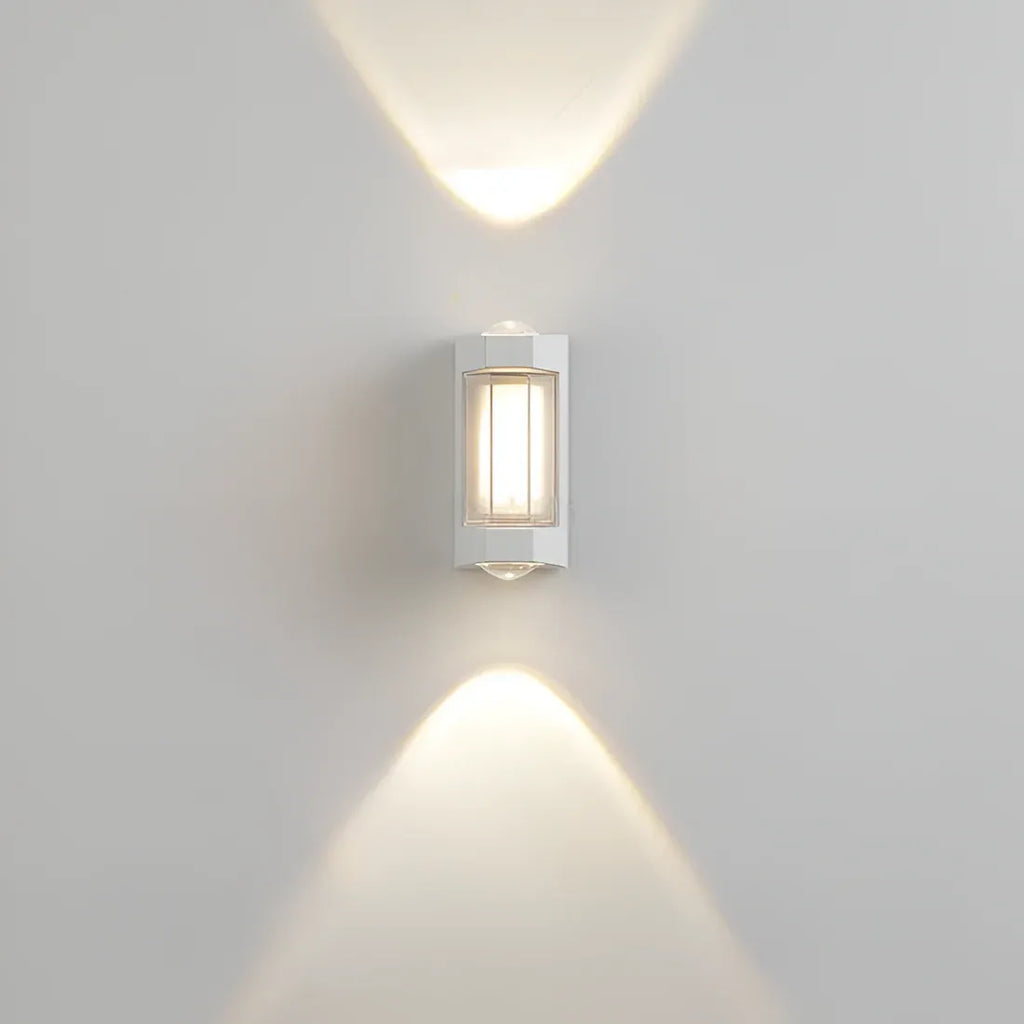 Applique murale d’extérieur avec diffuseur en acrylique dépoli et éclairage LED vers le haut et vers le bas