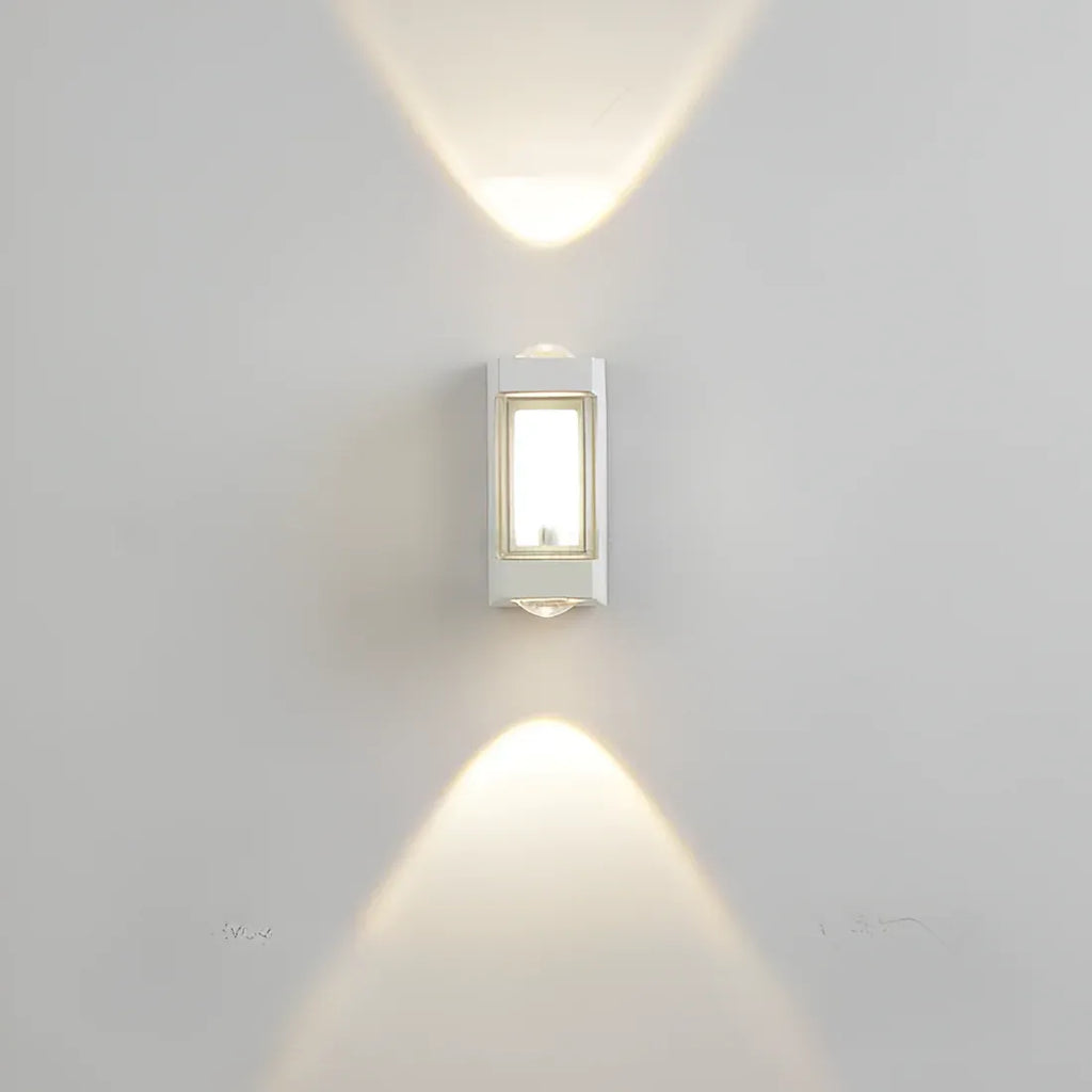Applique murale d’extérieur avec diffuseur en acrylique dépoli et éclairage LED vers le haut et vers le bas