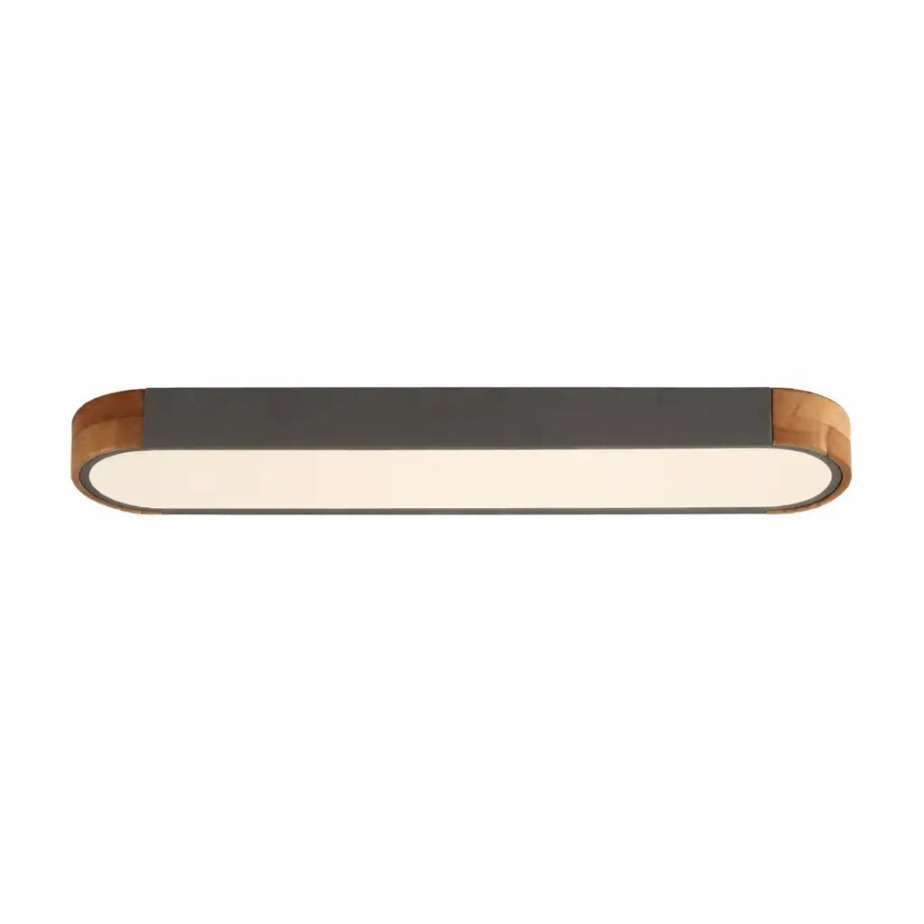 LED-Deckenleuchte mit ovalem Akzent aus Holz