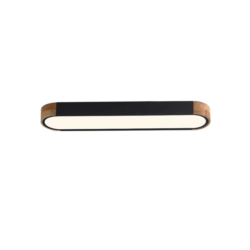 LED-Deckenleuchte mit ovalem Akzent aus Holz