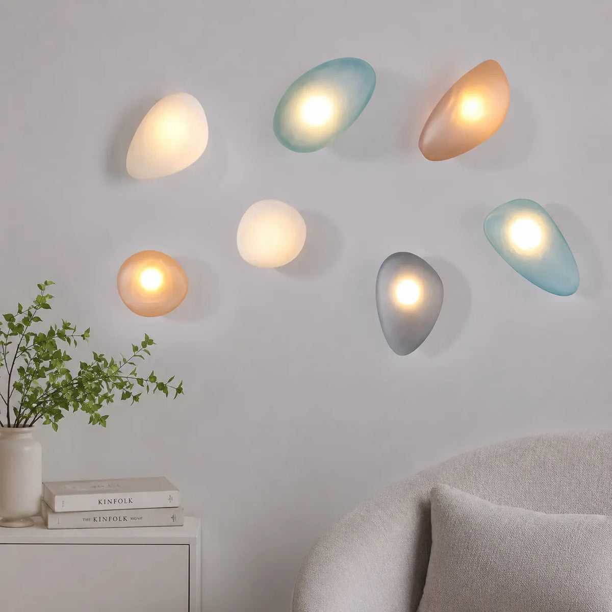 Applique murale en vitrail avec LED intégrée pour chambre, salon et couloir