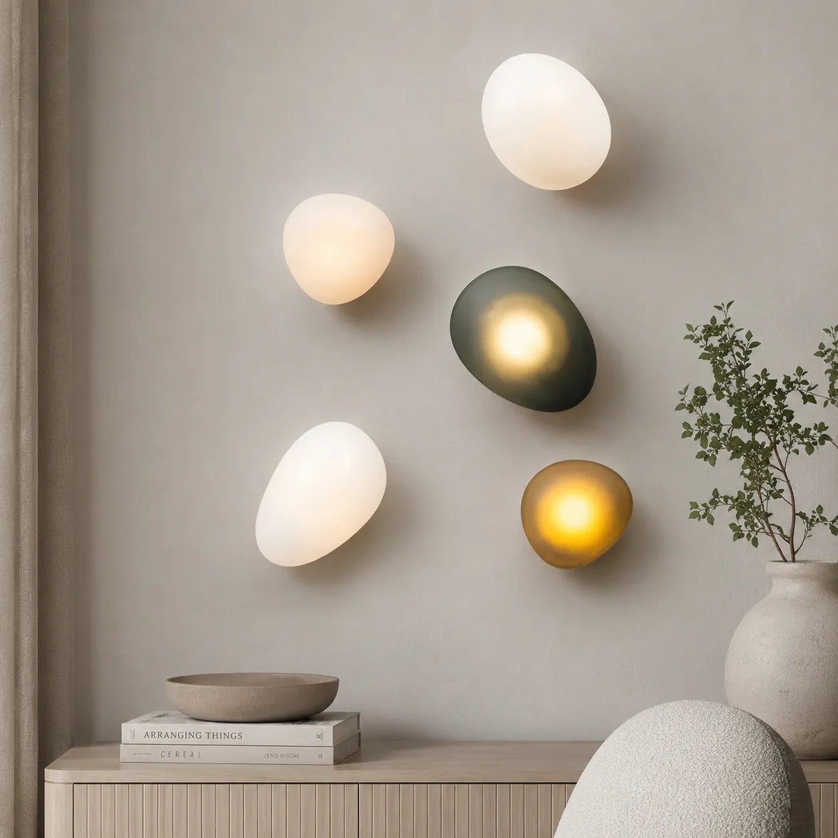 Applique da parete con vetro colorato e LED integrato per camere da letto, soggiorni e corridoi