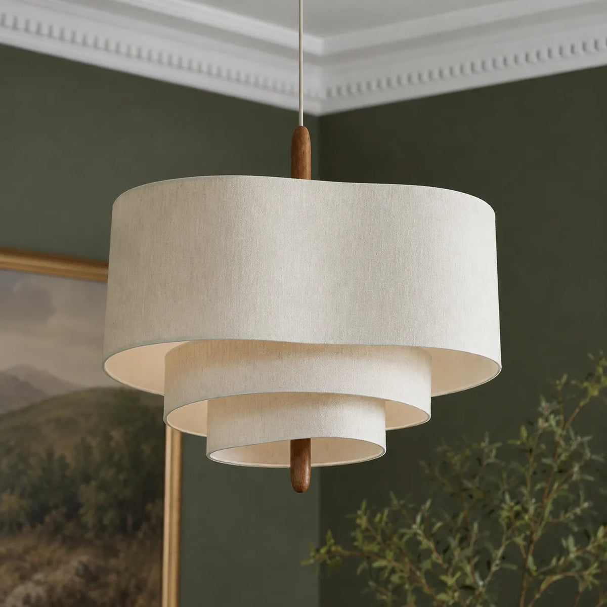 Fabric Pendant Light with Tiered Textile Design for Dining Room and Modern Ambient Lighting