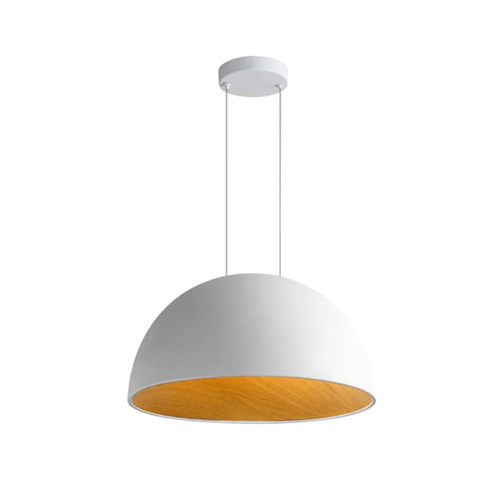 LED-Pendelleuchten mit kuppelförmigem, holzverkleidetem Schirm und einstellbarer Farbtemperatur für Kücheninseln