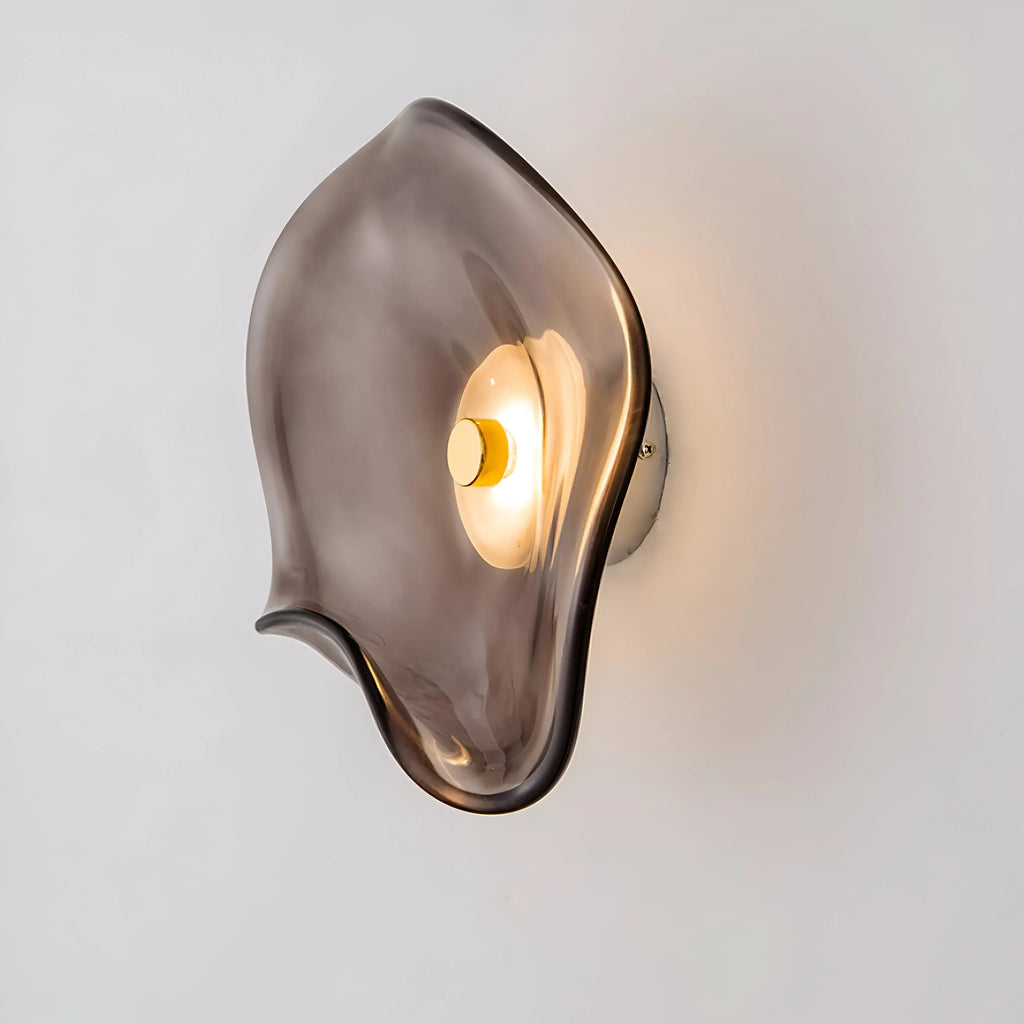 Applique murale avec verre incurvé et éclairage vers le haut et vers le bas, au design moderne et contemporain