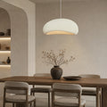 Pendant Light with Asymmetrical Dome and Smooth Fibreglass Surface