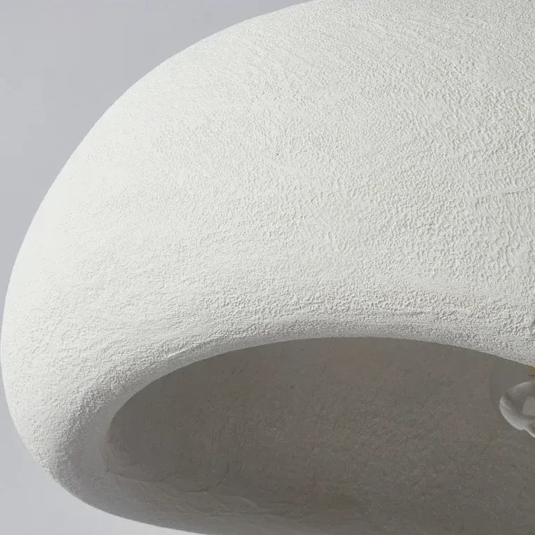 Pendant Light with Asymmetrical Dome and Smooth Fibreglass Surface
