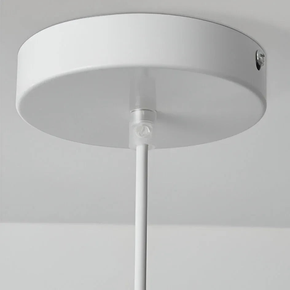 Pendant Light with Asymmetrical Dome and Smooth Fibreglass Surface