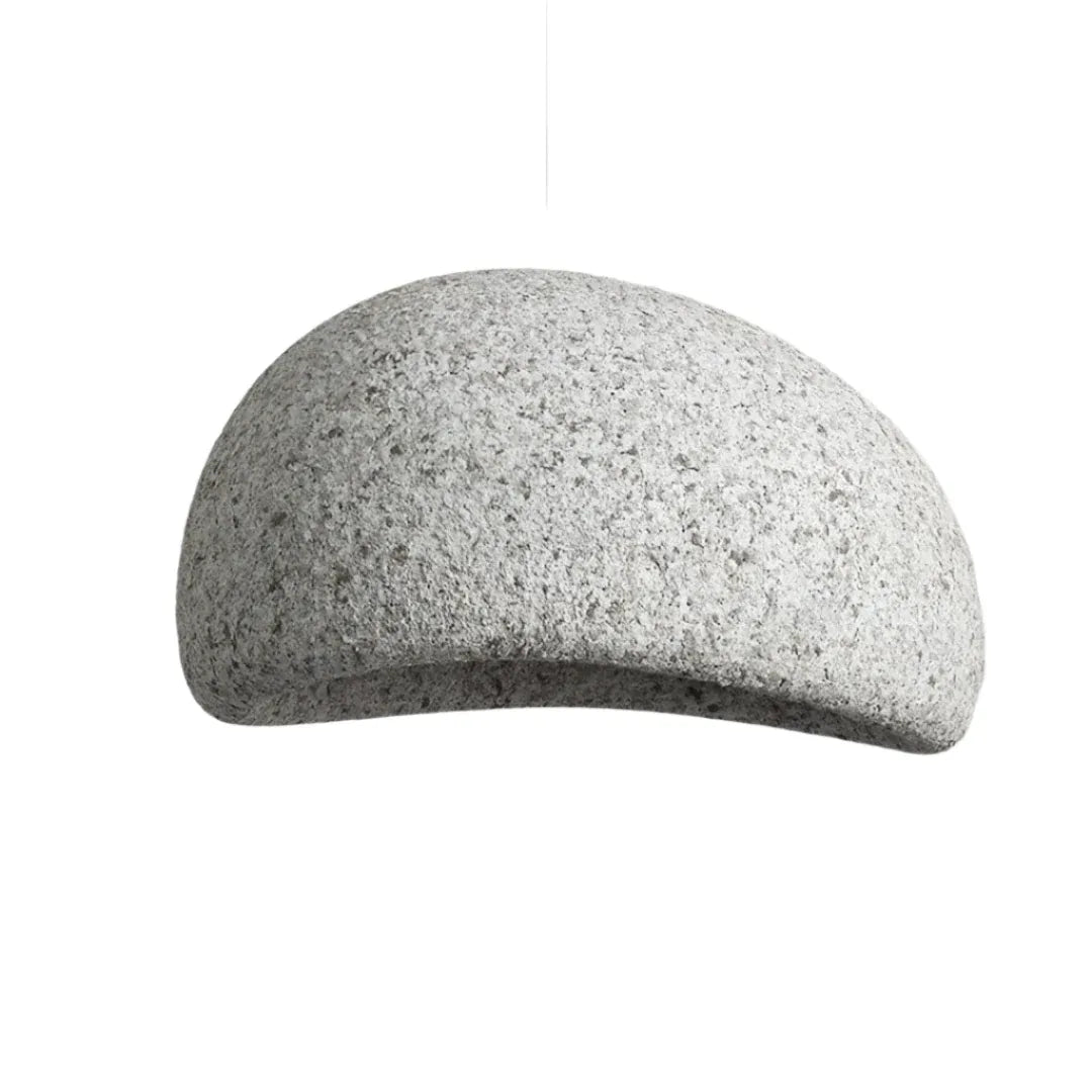 Pendant Light with Asymmetrical Dome and Smooth Fibreglass Surface