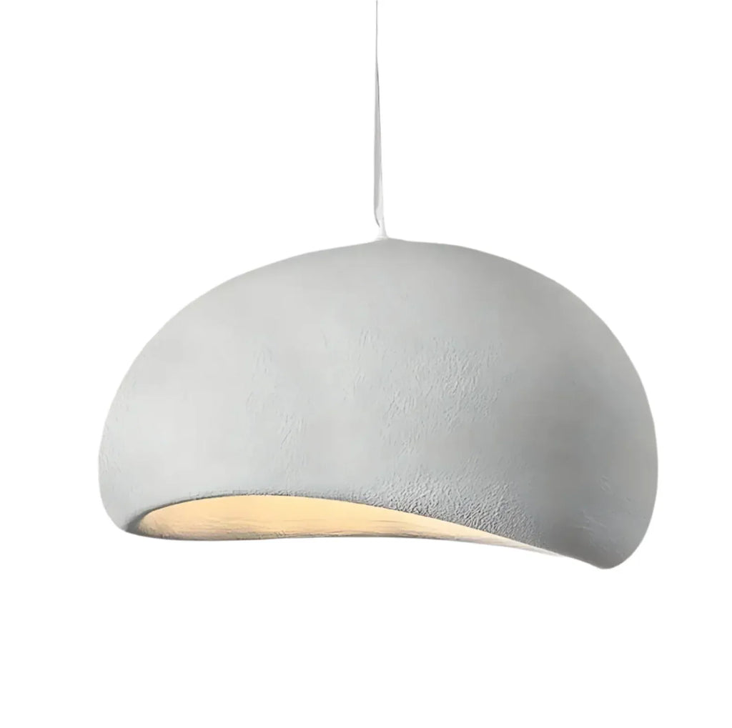 Pendant Light with Asymmetrical Dome and Smooth Fibreglass Surface