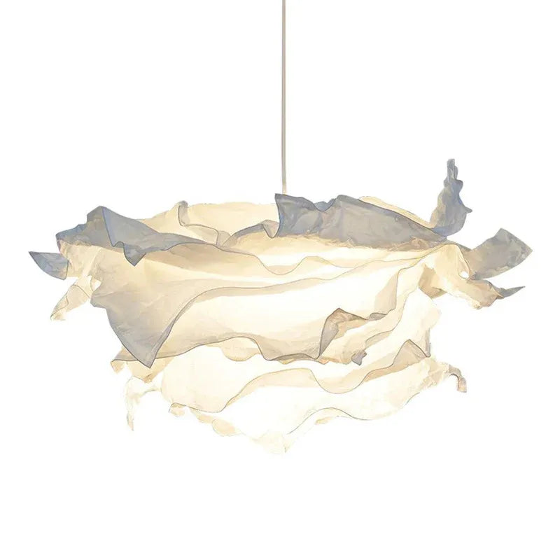 Lampada a sospensione con paralume in carta ispirato alle nuvole e luce LED ambientale calda