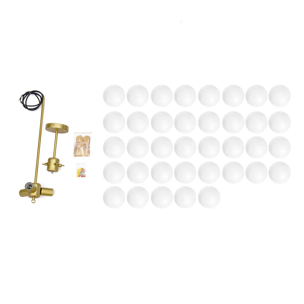 Glass Bubble Chandelier with Frosted and Contemporary Metal Hardware for Dining Room