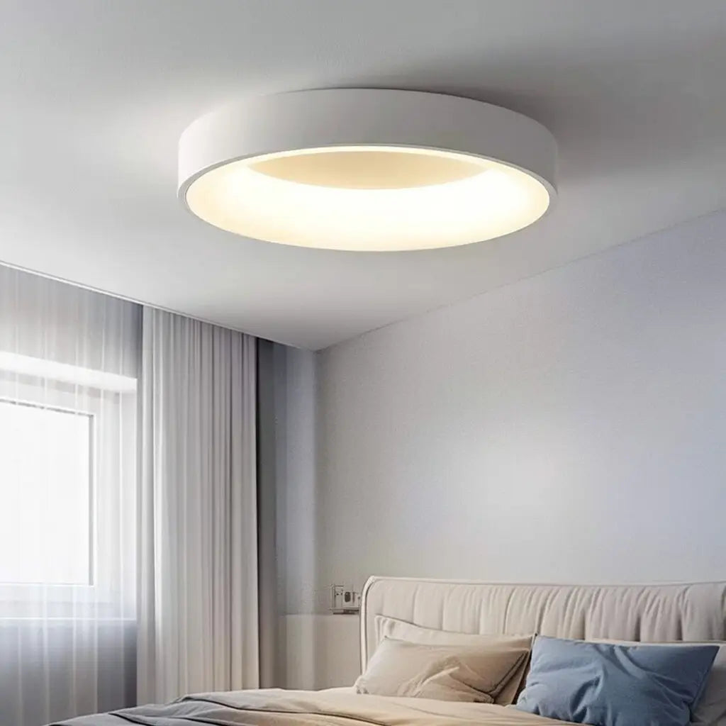 LED Oyster Light with Hollow Ring Design Flush Mount Ceiling Light for Bedroom Hallway