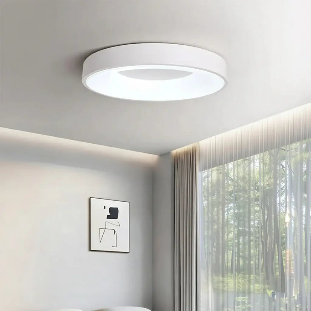 Plafoniera LED a conchiglia con design ad anello cavo, aderente al soffitto, per camera da letto e corridoio
