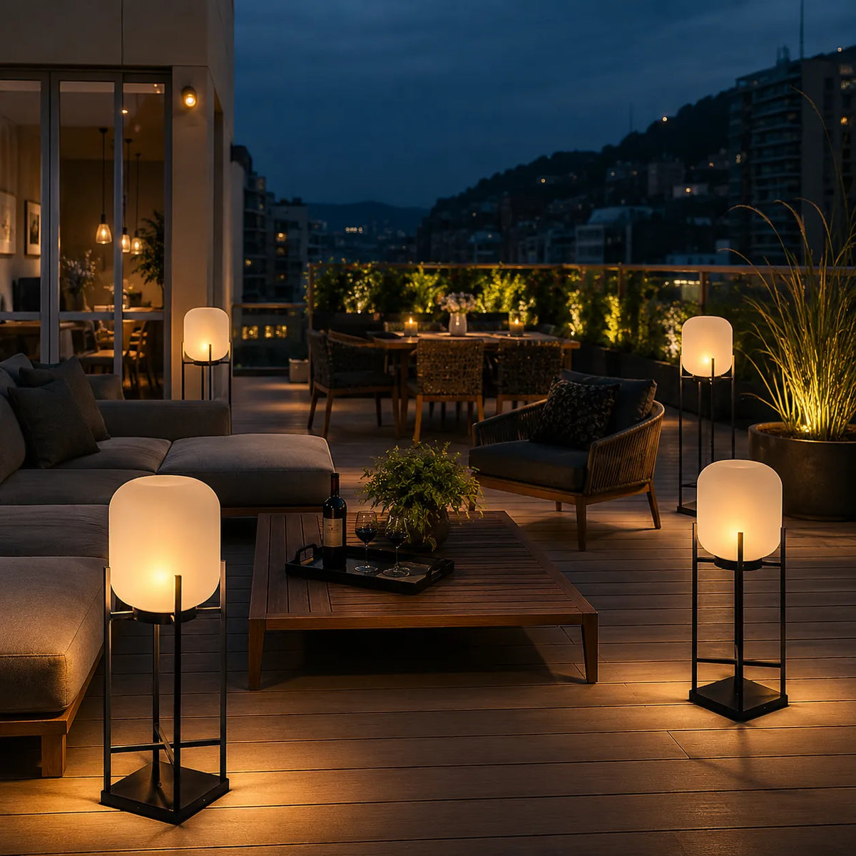 Lampadaire solaire à LED, étanche IP65, pour éclairer jardins, terrasses et allées